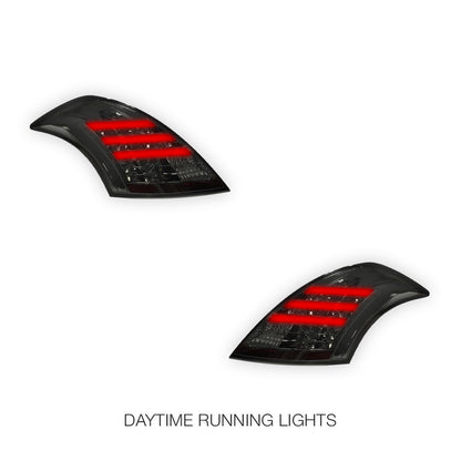 Suzuki Swift FZ (2011 - 2017) Sequential Full Smoked 3D Stripe LED Tail Lights LH + RH
