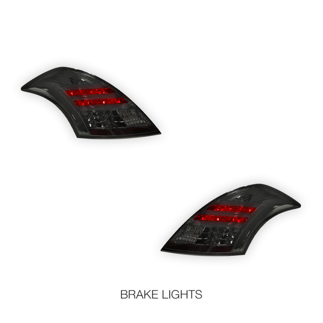 Suzuki Swift FZ (2011 - 2017) Sequential Full Smoked 3D Stripe LED Tail Lights LH + RH
