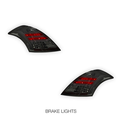 Suzuki Swift FZ (2011 - 2017) Sequential Full Smoked 3D Stripe LED Tail Lights LH + RH