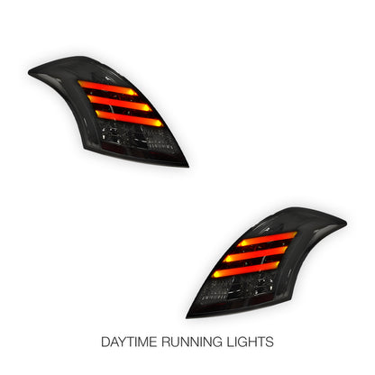 Suzuki Swift FZ (2011 - 2017) Sequential Smoked 3D Stripe LED Tail Lights LH + RH