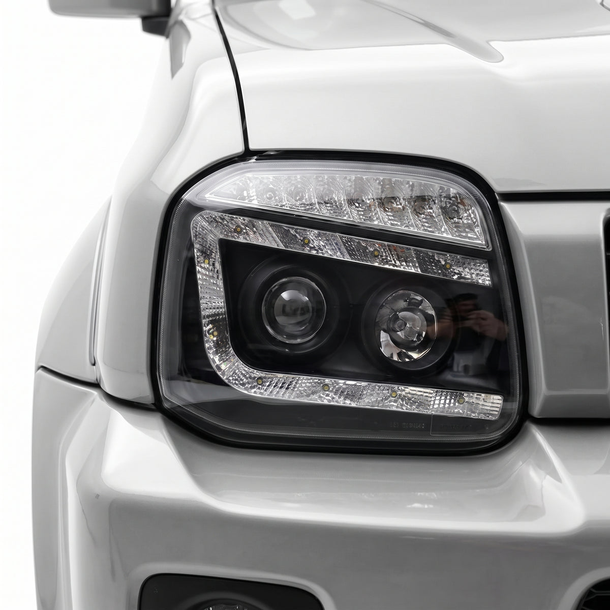 Suzuki Jimny SN413 (1999 - 2018) LED DRL Projector Headlights with LED Indicator LH + RH installed