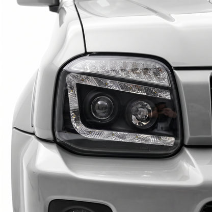 Suzuki Jimny SN413 (1999 - 2018) LED DRL Projector Headlights with LED Indicator LH + RH installed
