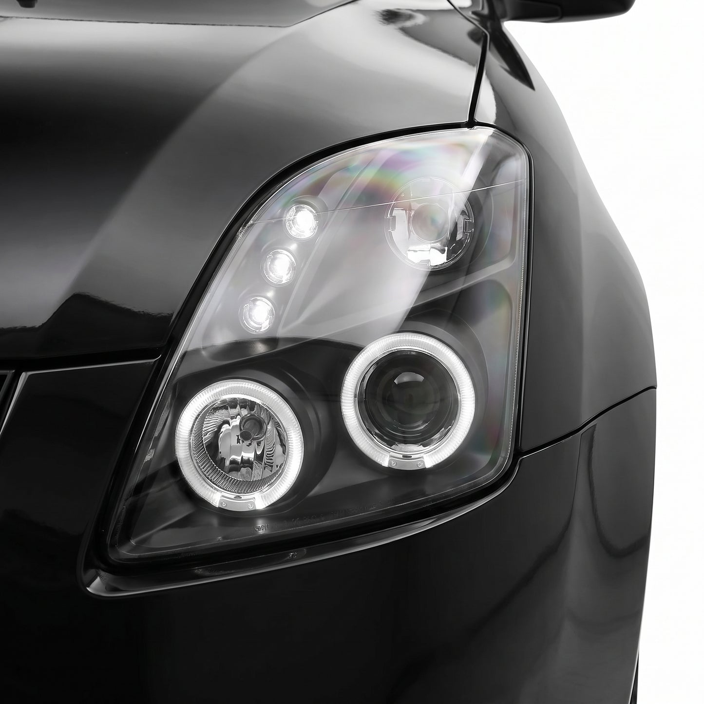 Suzuki Swift EZ (2004 - 2010) Black LED Angel Eyes Projector Headlights LH + RH