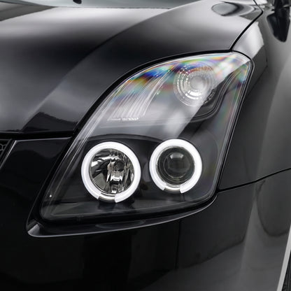 Suzuki Swift EZ (2004 - 2010) Halogen Model CCFL Angel Eyes Projector Headlights LH + RH