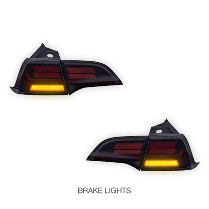 Tesla Model 3 Sedan (2019 - 2023) Sequential Tesla Logo Style Tail Lights LH + RH