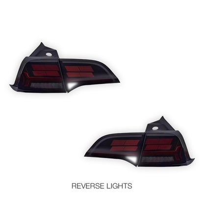 Tesla Model 3 Sedan (2019 - 2023) Sequential Tesla Logo Style Tail Lights LH + RH
