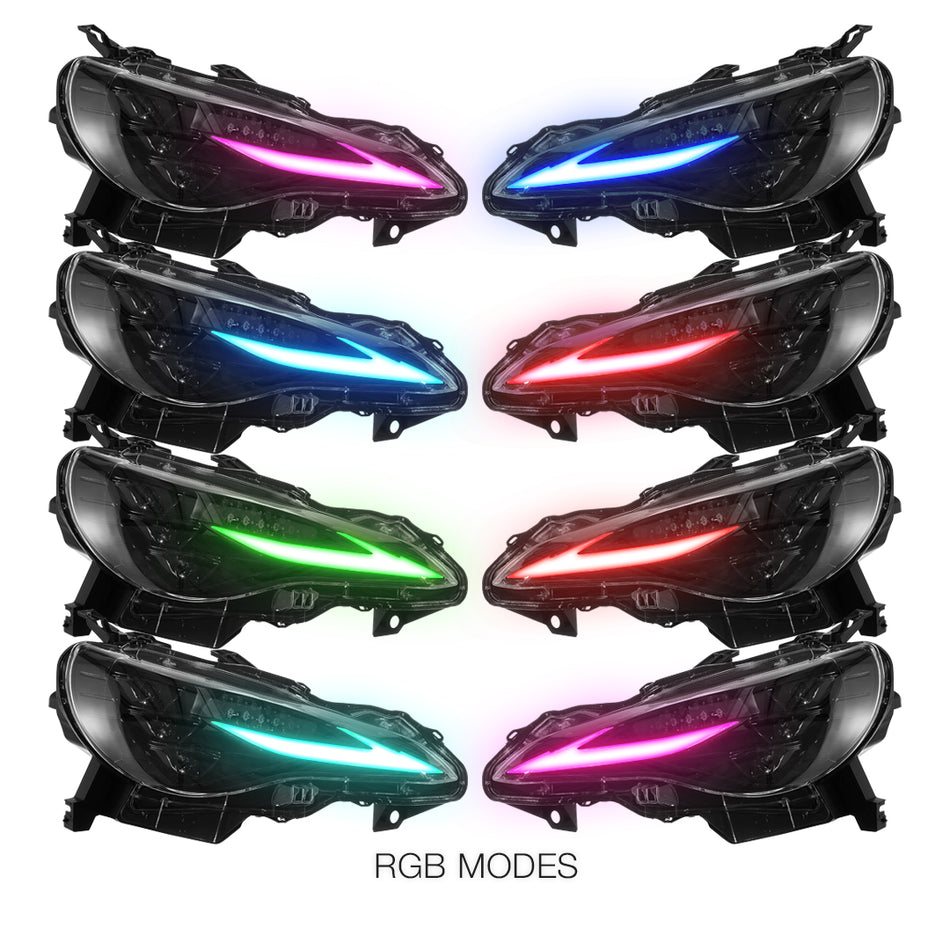 Toyota 86 / FT86 / GT86 (2012 - 2021) Sequential RGB DRL Full LED Projector Headlights LH + RH