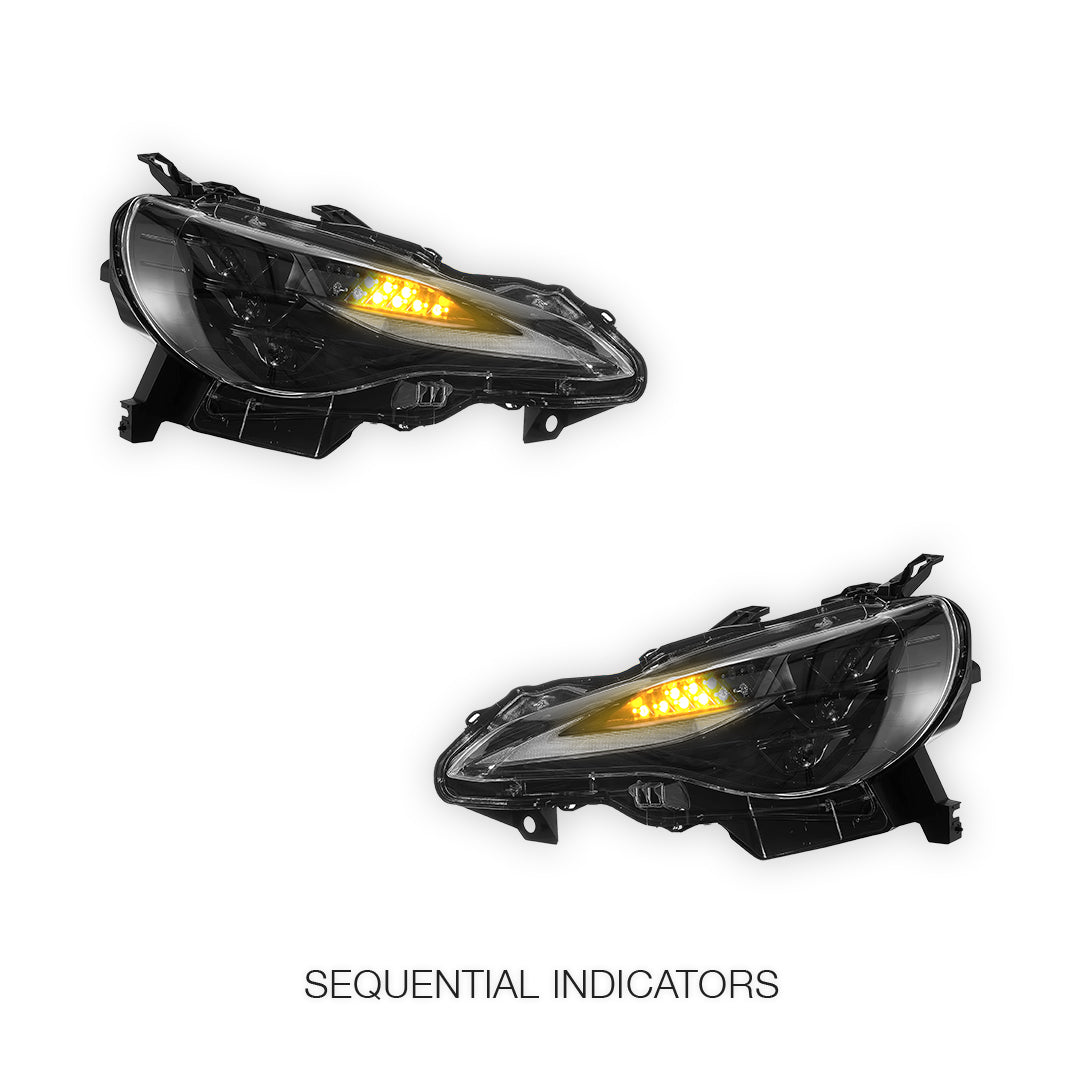 Toyota 86 / FT86 / GT86 (2012 - 2021) Sequential RGB DRL Full LED Projector Headlights LH + RH