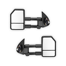 Toyota HiLux N70 (2005 - 2015) Black Electric LED Indicators Extendable Towing Side Mirrors LH + RH