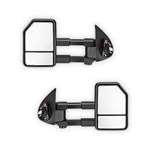 Toyota HiLux N80 (2015 - 2021) Black Electric LED Indicators Extendable Towing Side Mirrors LH + RH