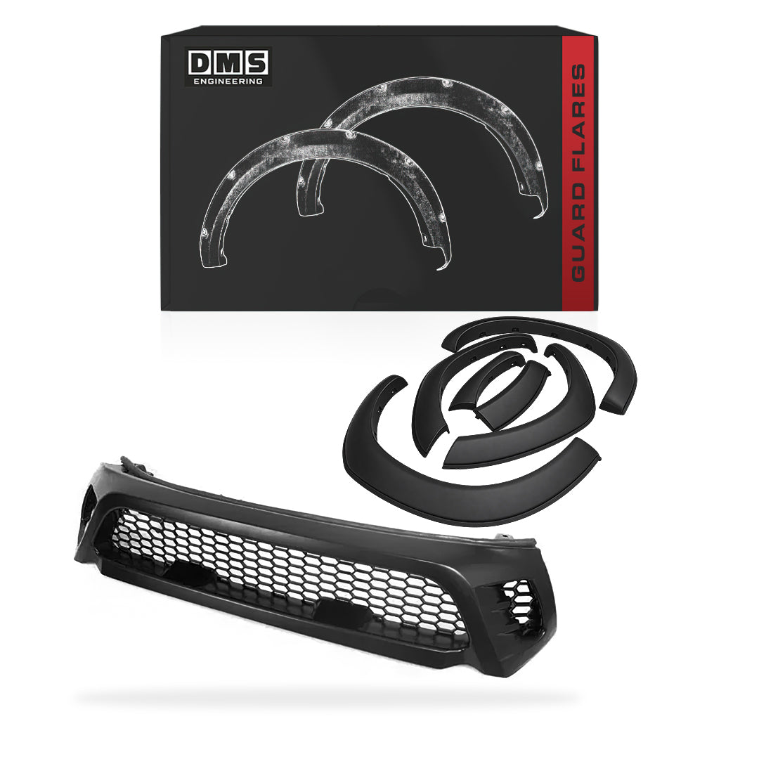 Toyota HiLux N80 (2015- 2018) OEM Matte Black Guard Flares + Grille