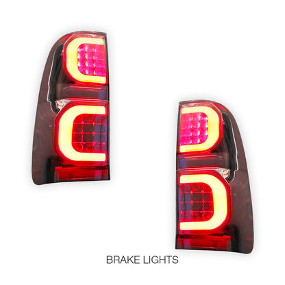 Toyota Hilux N70 (2005 - 2015) Sequential Smoked LED Tail Lights LH + RH