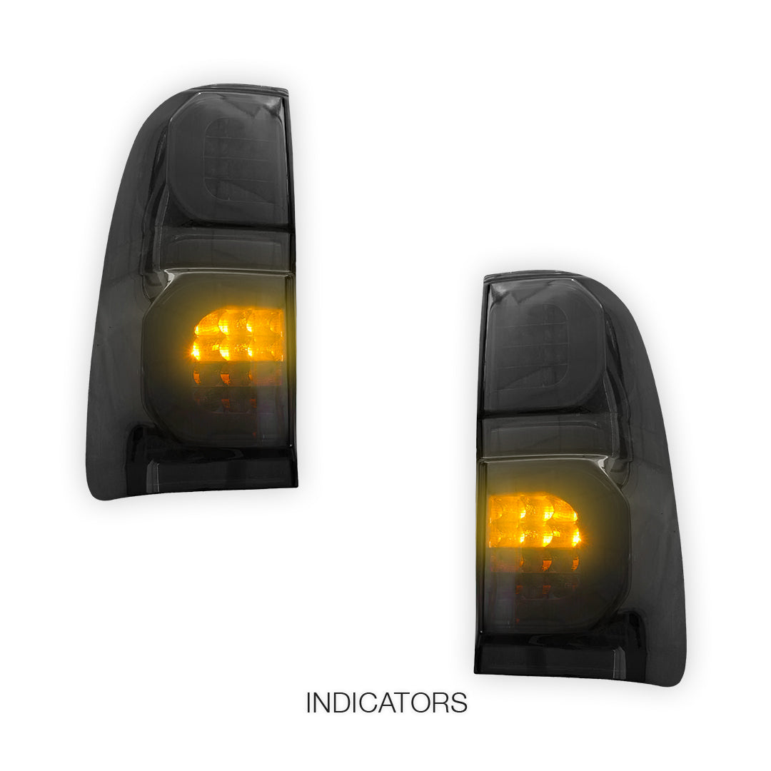 Toyota Hilux N70 (2005 - 2015) Sequential Smoked LED Tail Lights LH + RH