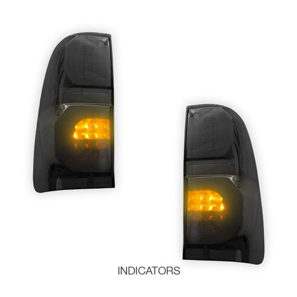 Toyota Hilux N70 (2005 - 2015) Sequential Smoked LED Tail Lights LH + RH