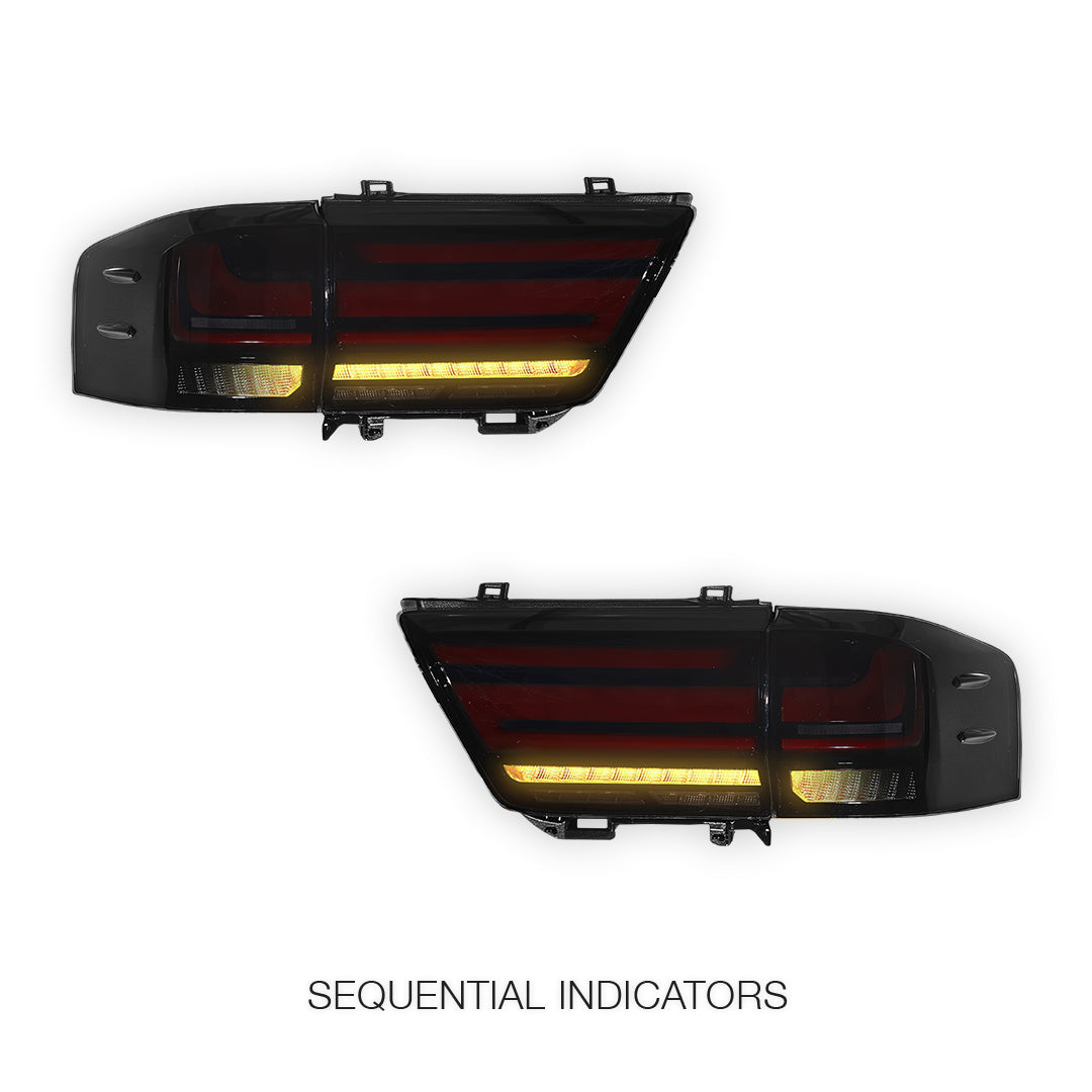 Toyota LandCruiser LC300 (2021 - 2025) Sequential Smoked Full LED Inner and Outer Tail Lights LH + RH