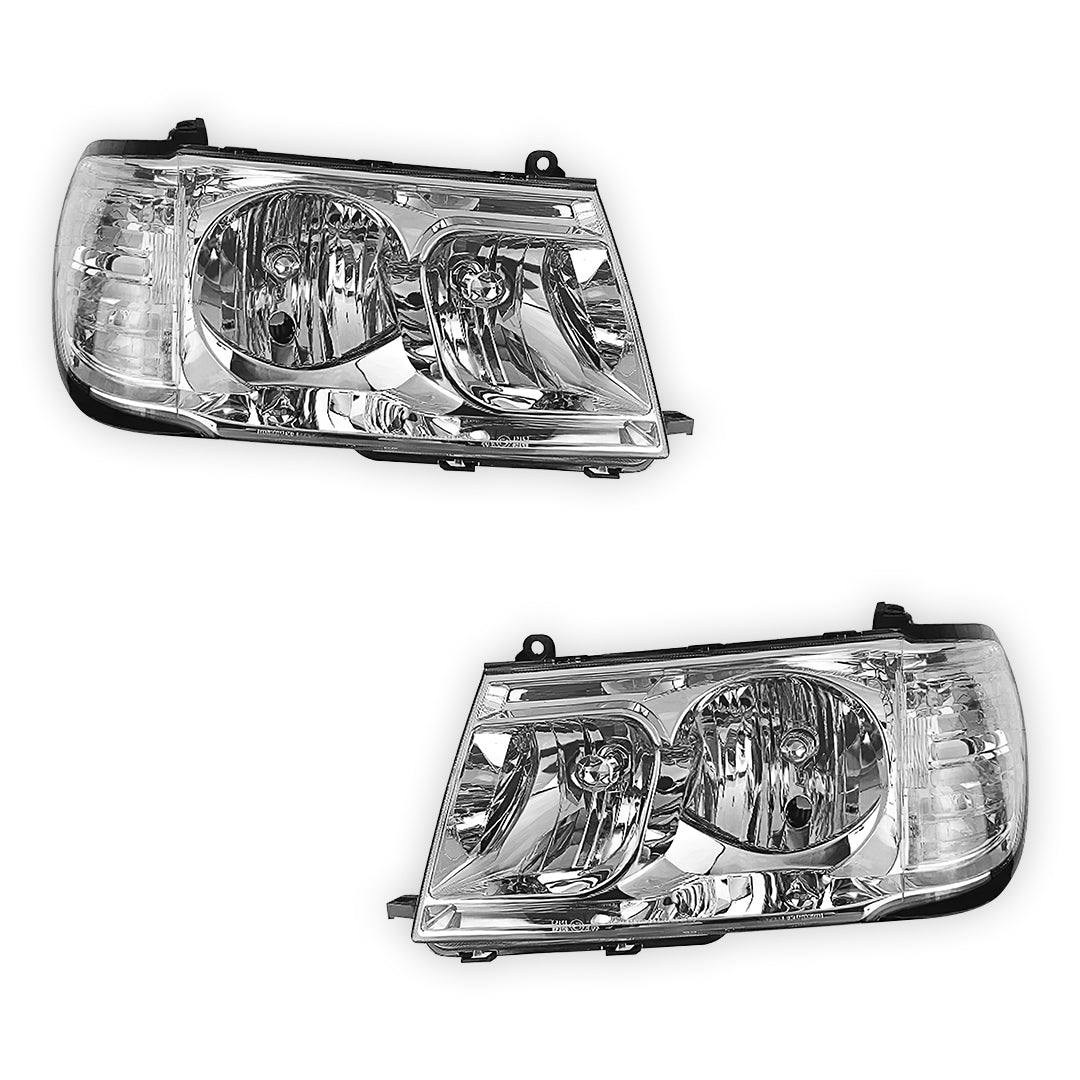 Toyota LandCruiser 100 Series Altezza (1998 - 2004) Chrome OEM Style Headlights LH + RH