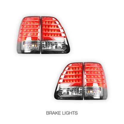 Toyota LandCruiser FJ100 (1998 - 2006) Black Smoked LED Inner and Outer Tail Lights LH + RH