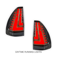 Toyota LandCruiser Prado 120 Series (2003 - 2009) Sequential Smoked Black Full LED Tail Lights LH + RH