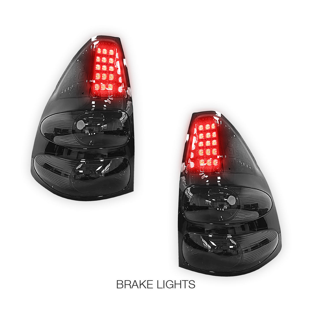 Toyota LandCruiser Prado FJ120 / LC120 Series (2003 - 2009) Smoked Black LED Tail Lights LH + RH