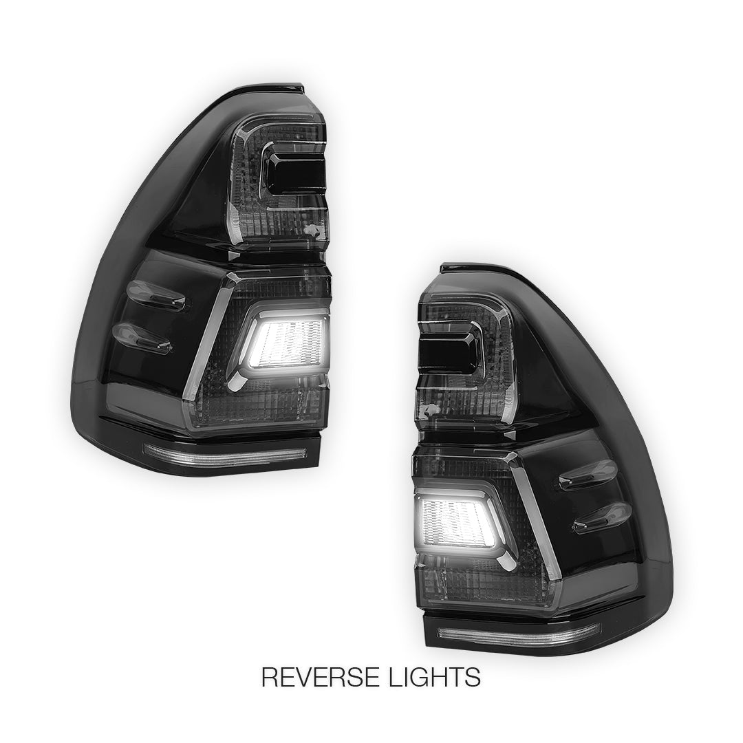 Toyota LandCruiser Prado J120 Series (2003 - 2009) Black Smoked LED Tail Lights LH + RH