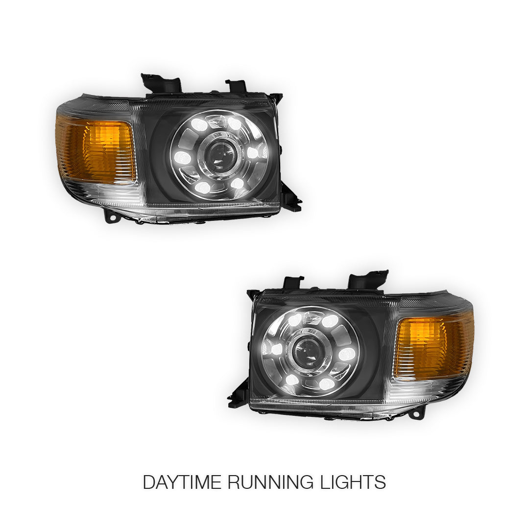 Toyota LandCruiser VDJ 76 / 78 / 79 Series (2007 - 2021) Clear LED Headlights LH + RH