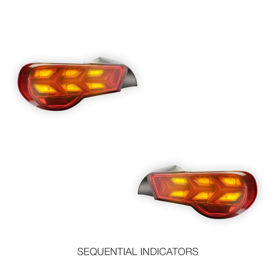 Toyota 86 1st Gen. (2012 - 2021) Lambo Style LED Sequential Tail Lights LH + RH