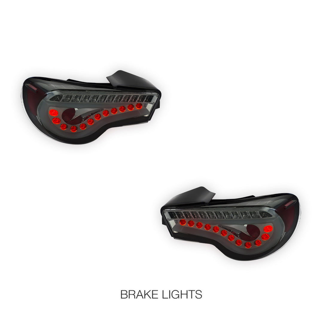 Toyota 86 1st Gen (2012 - 2021) Smoked Full LED 3D Stripe Bar Tail Lights LH + RH