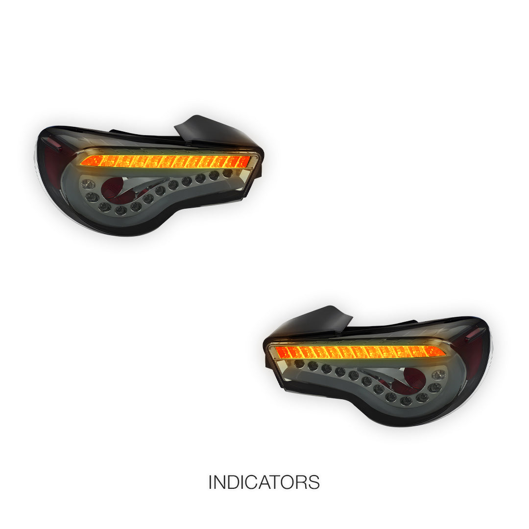 Toyota 86 1st Gen (2012 - 2021) Smoked Full LED 3D Stripe Bar Tail Lights LH + RH