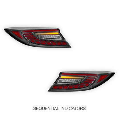 Toyota 86 2nd Gen. (2022 - 2024) Clear Red Dragon-Scale Style Sequential LED Tail Lights LH + RH