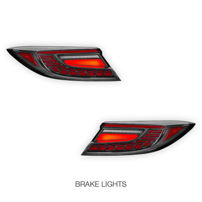 Toyota 86 2nd Gen. (2022 - 2024) Clear Red Dragon-Scale Style Sequential LED Tail Lights LH + RH