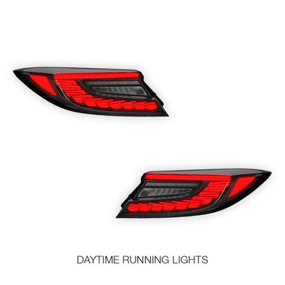 Toyota 86 2nd Gen. (2022 - 2024) Clear White Dragon-Scale Style Sequential LED Tail Lights LH + RH