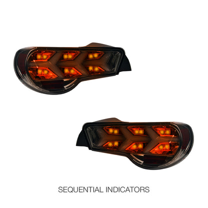 Toyota 86 ZN6 1st Gen. (2012 - 2021) Lamborghini Style Sequential Full LED Tail Lights LH + RH