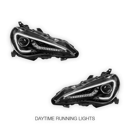 Toyota 86 ZN6 GT / GTS (2012 - 2021) Sequential Black 3D Light Bar DRL & Full LED Dual Beam Headlights LH + RH