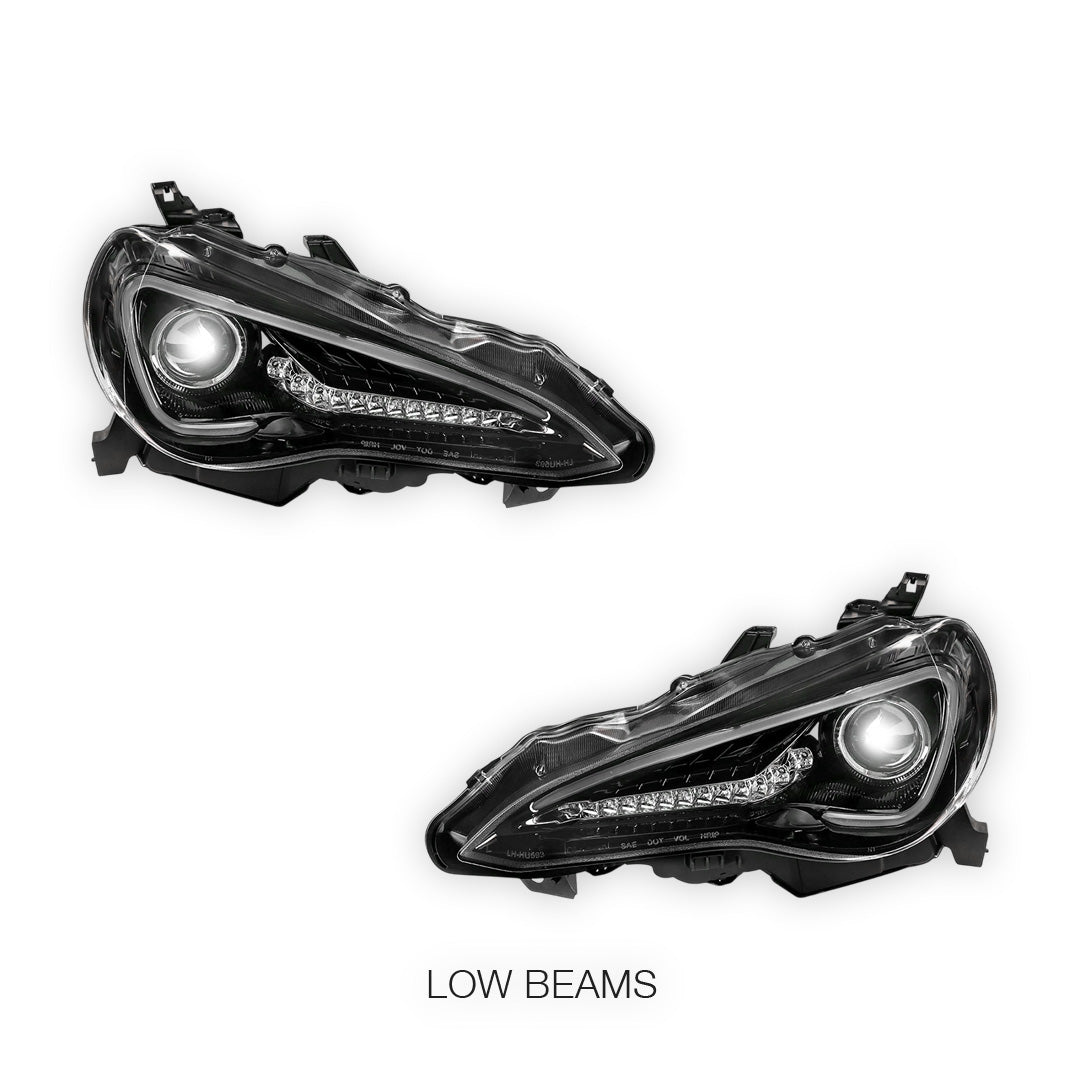 Toyota 86 ZN6 GT / GTS (2012 - 2021) Sequential Black 3D Light Bar DRL & Full LED Dual Beam Headlights LH + RH