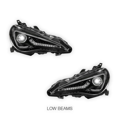 Toyota 86 ZN6 GT / GTS (2012 - 2021) Sequential Black 3D Light Bar DRL & Full LED Dual Beam Headlights LH + RH