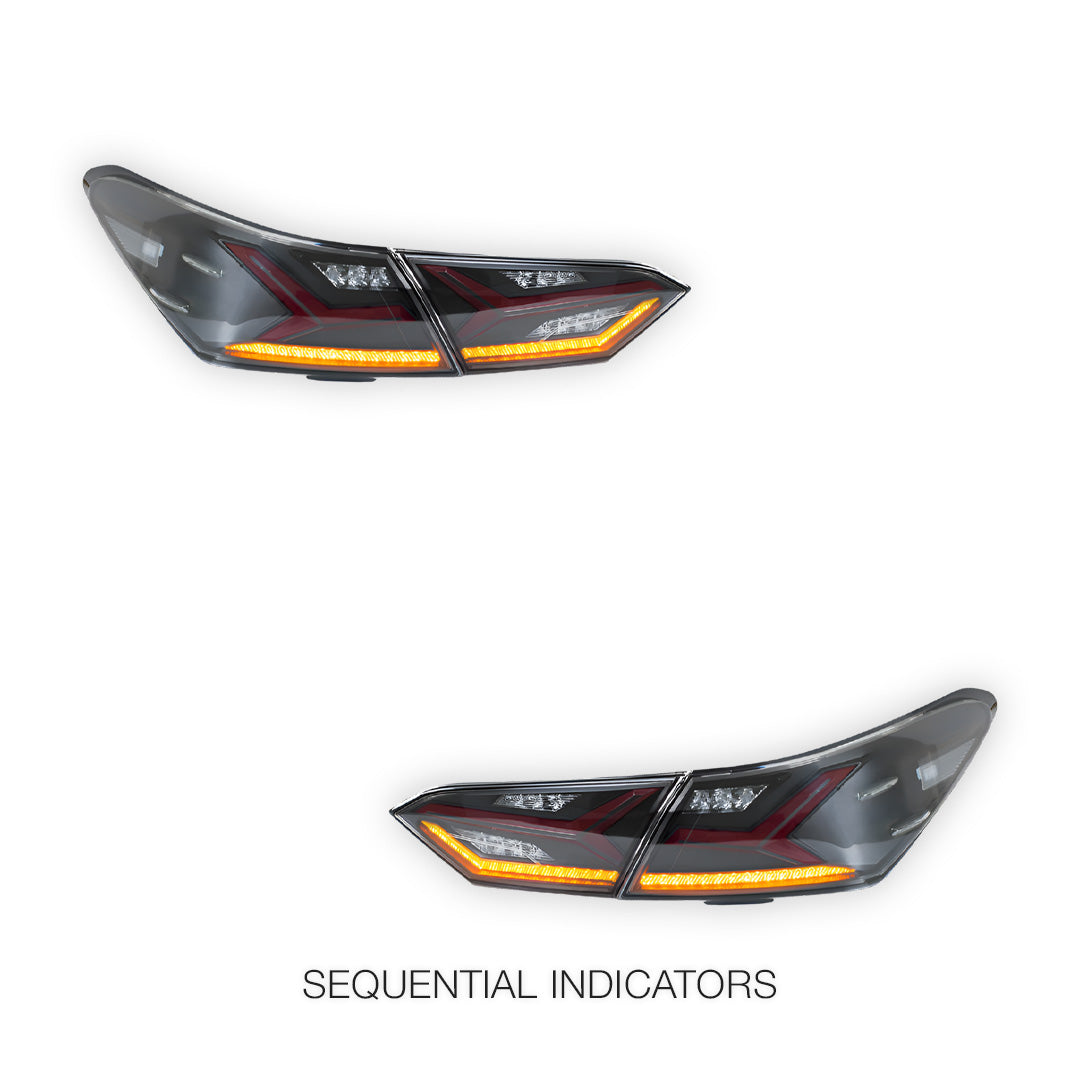 Toyota Camry XV70 (2018 - 2022) Smoked RGB Sequential Tail Lights LH + RH
