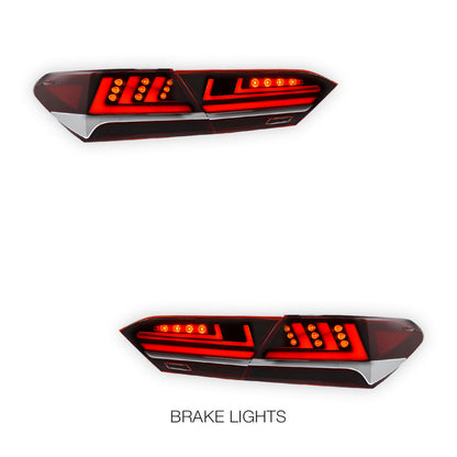 Toyota Camry XV70 (2018 - 2024) Sequential Full LED 3D Stripe Bar Tail Lights LH + RH