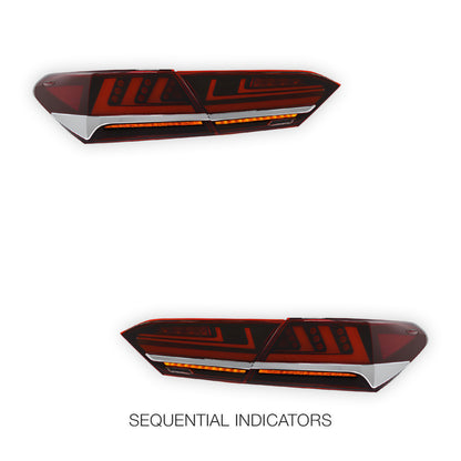 Toyota Camry XV70 (2018 - 2024) Sequential Full LED 3D Stripe Bar Tail Lights LH + RH