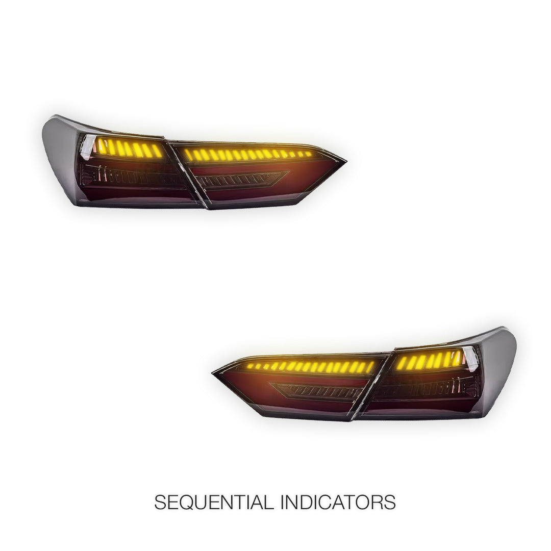 Toyota Camry XV70 (2018 - 2024) Smoked Animation DRL Sequential Tail Lights LH + RH