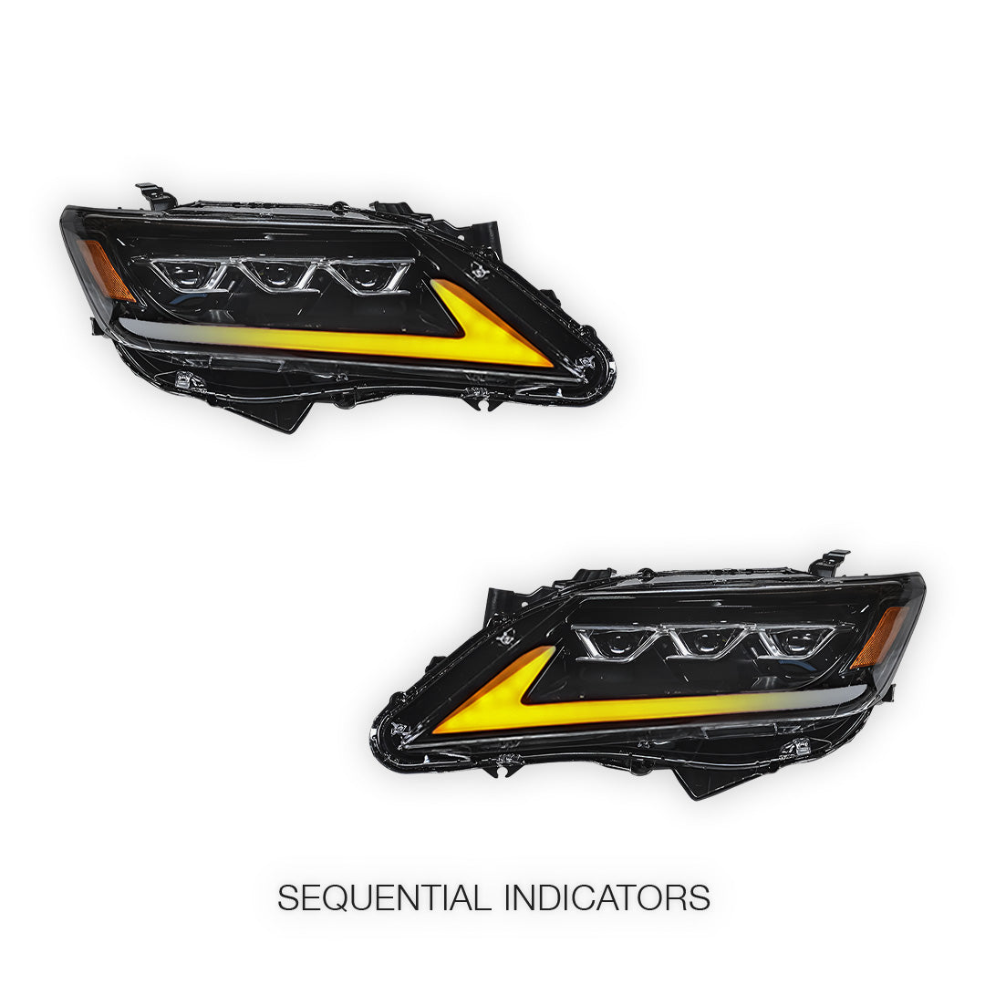 Toyota Camry XV70 Sedan (2018 - 2024) Sequential Black Full LED Headlights LH + RH