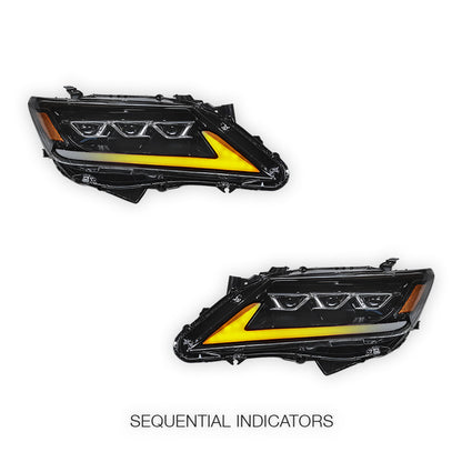 Toyota Camry XV70 Sedan (2018 - 2024) Sequential Black Full LED Headlights LH + RH