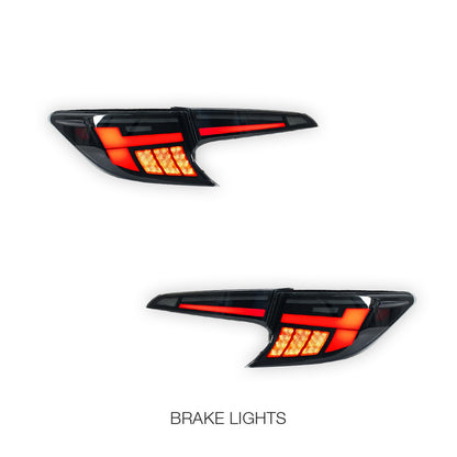 Toyota Corolla E210 Hatch (2019 - 2024) Black Red LED Sequential Tail Lights LH + RH