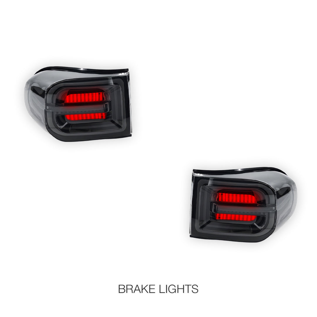 Toyota FJ Cruiser GSJ10R (2007 - 2017) Red Smoked Tail Lights LH + RH