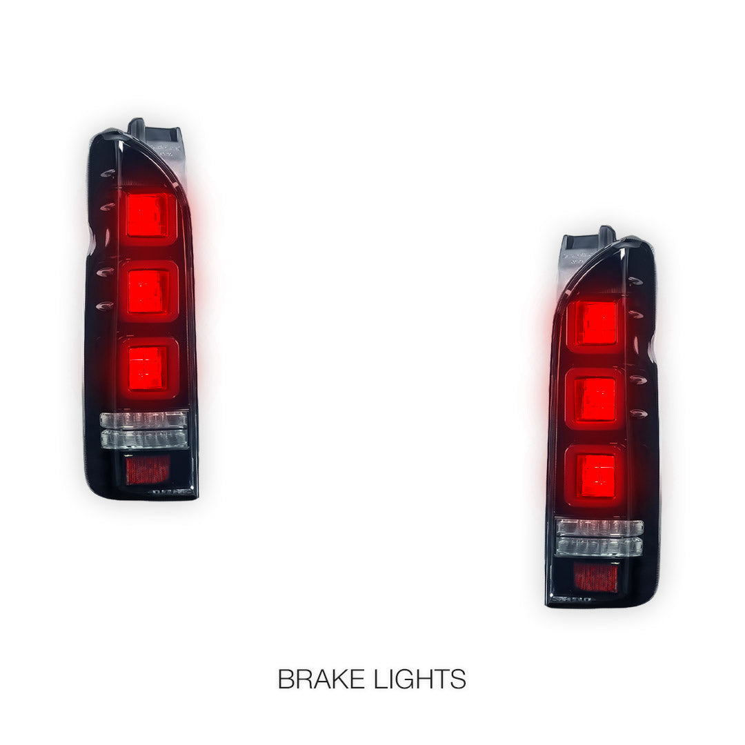 Toyota HiAce H200 (2004 - 2020) V3 3D Full LED Tail Lights LH + RH
