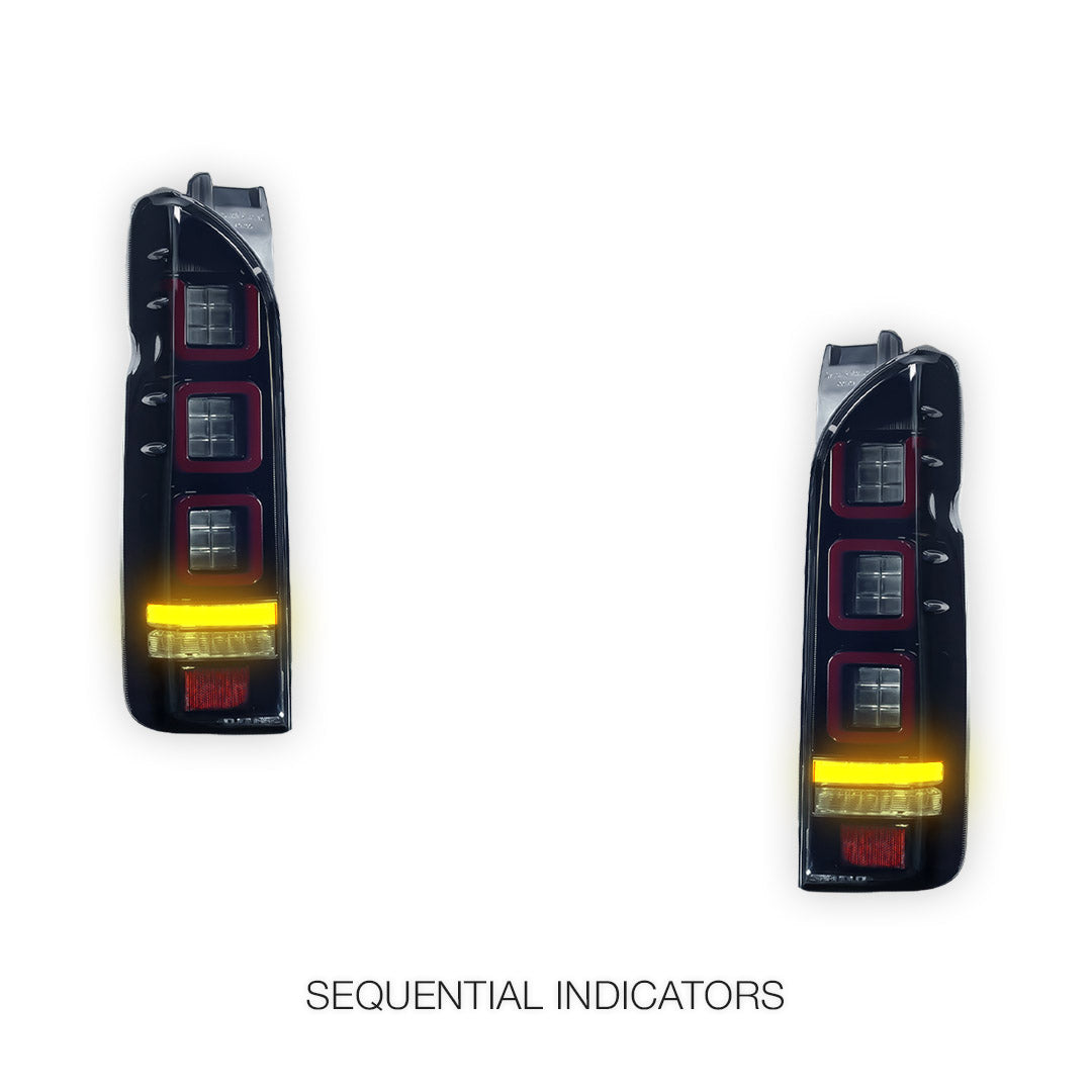 Toyota HiAce H200 (2004 - 2020) V3 3D Full LED Tail Lights LH + RH