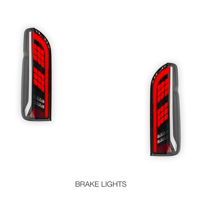 Toyota HiAce H200 (2005 - 2018) Smoked Black Full LED Tail Lights LH + RH