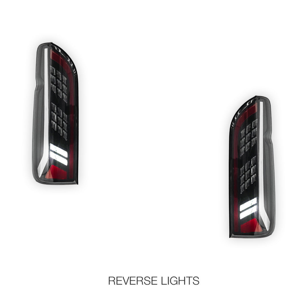 Toyota HiAce H200 (2005 - 2018) Smoked Black Full LED Tail Lights LH + RH