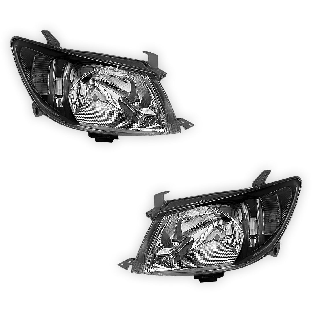 Toyota HiLux GGN / KUN / TGN Ute (2005 - 2012) Smoked Corner Lights Clear Headlights LH + RH
