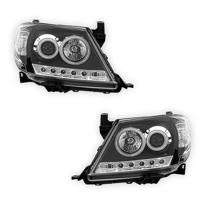 Toyota HiLux N70 2WD / 4WD (2005 - 2012) Black Headlights LH + RH
