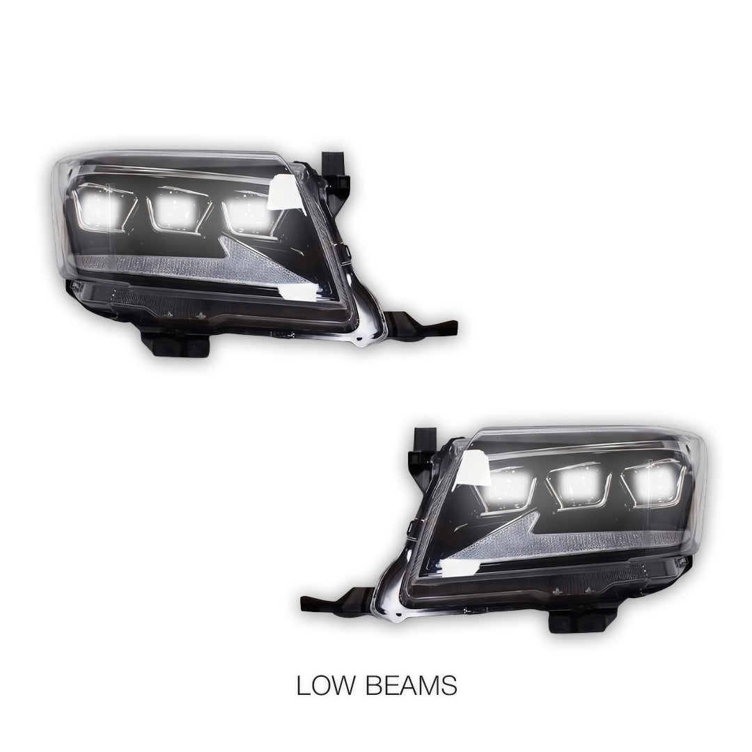 Toyota HiLux N70 Facelift (2011 - 2015) Triple Lens LED DRL Headlights LH + RH